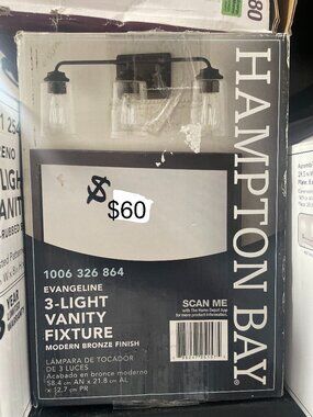 Hampton Bay Evangeline 3-Light Vanity Fixture W 23 in. x H 8-5/8 in.